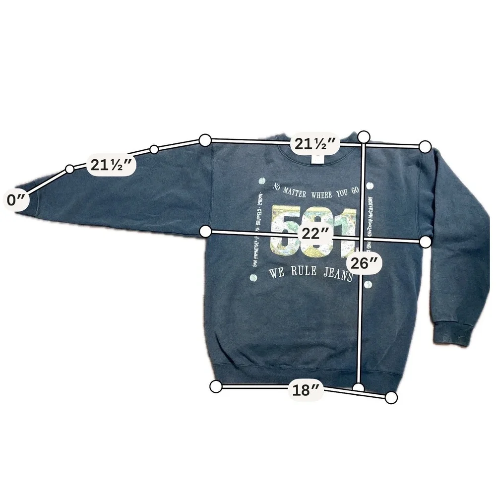 Vintage‎ Levi's Graphic Sweatshirt Made in USA Faded Black 90s Oversized 501